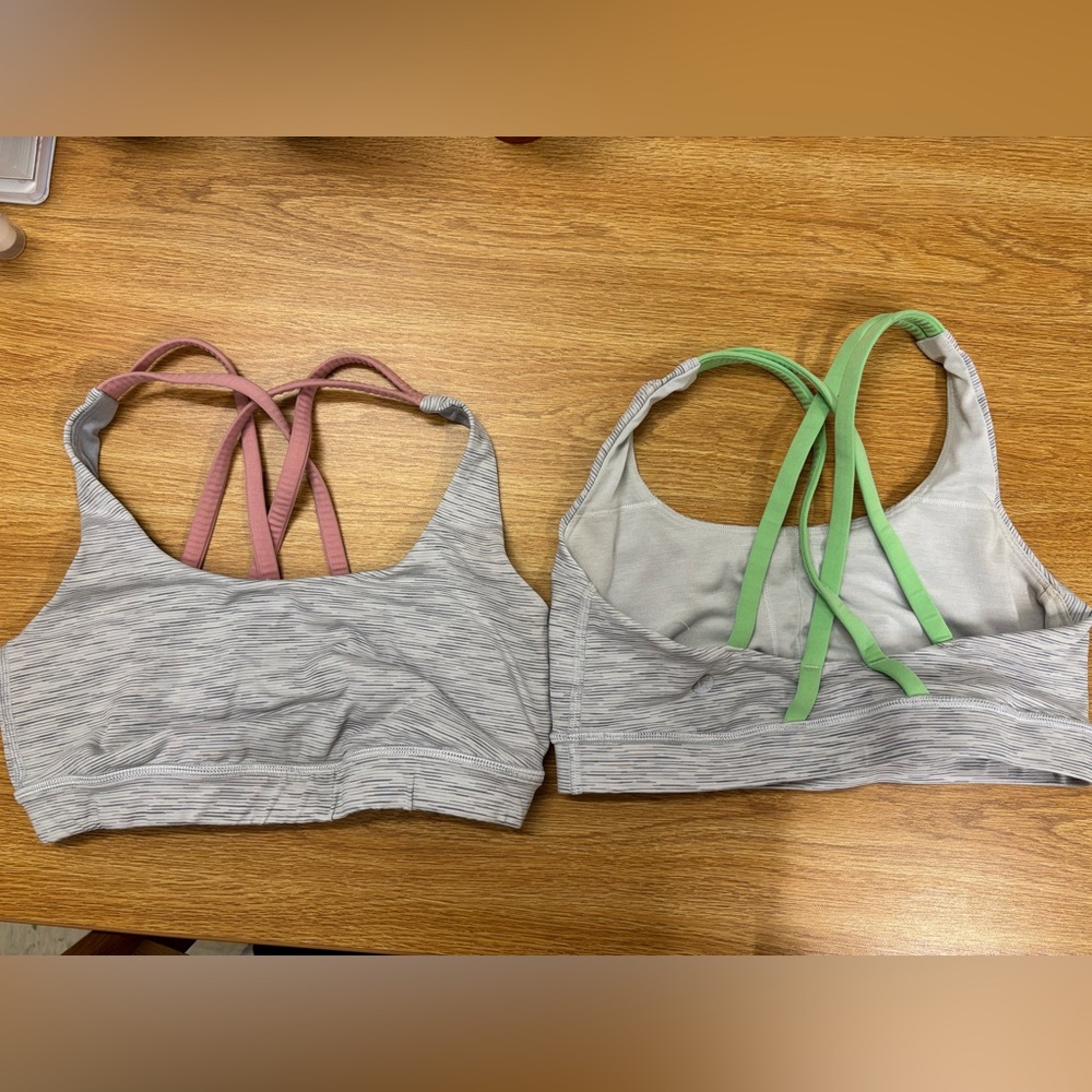 Grey lululemon energy sports bras